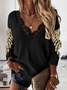 V Neck Casual Loose Sweatshirt