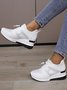 Casual Plus Size Rhinestone Plain Slip On Wedge Sneakers