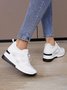Casual Plus Size Rhinestone Plain Slip On Wedge Sneakers