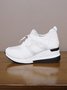Casual Plus Size Rhinestone Plain Slip On Wedge Sneakers