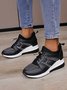 Casual Plus Size Rhinestone Plain Slip On Wedge Sneakers