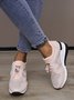 Casual Plus Size Rhinestone Plain Slip On Wedge Sneakers