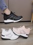 Casual Plus Size Rhinestone Plain Slip On Wedge Sneakers
