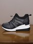 Casual Plus Size Rhinestone Plain Slip On Wedge Sneakers