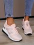 Casual Plus Size Rhinestone Plain Slip On Wedge Sneakers