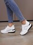Casual Plus Size Rhinestone Plain Slip On Wedge Sneakers