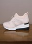 Casual Plus Size Rhinestone Plain Slip On Wedge Sneakers