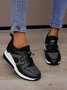 Casual Plus Size Rhinestone Plain Slip On Wedge Sneakers