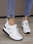 Casual Plus Size Rhinestone Plain Slip On Wedge Sneakers