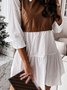 Casual Long Sleeve Shawl Collar Dress