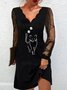 V Neck Loose Party Devore Dress