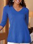 Knitted Casual V Neck Loose Sweater