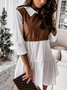 Casual Long Sleeve Shawl Collar Dress