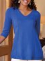 Knitted Casual V Neck Loose Sweater