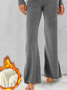 Casual Pit Texture Plain Plush Pants