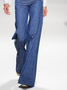 Denim Plain Casual Loose Jeans