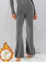 Casual Pit Texture Plain Plush Pants
