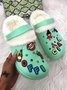 Text Letters Decor Casual EVA Vented Clogs Sandals