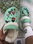 Text Letters Decor Casual EVA Vented Clogs Sandals