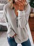 Casual Solid Loose Hoodies & Sweatshirt