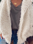 Casual Long Sleeve Shawl Collar Fleece Coat