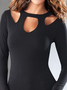 Casual Plain Crew Neck Long sleeve T-Shirt