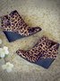 Vintage Leopard Wedge Booties