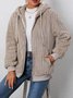 Loose Casual Plain Fluff/Granular Fleece Fabric Teddy Jacket