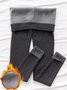 Tight Fluff/Granular Fleece Fabric Casual Lace Leggings