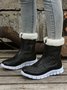 Geometric Embossed Zip Front Furry Lined Snow Boots