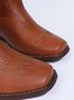 West Style Plus Size Floral Embroidery Cowboy Boots