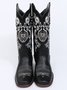 West Style Plus Size Floral Embroidery Cowboy Boots