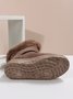 Casual Buckle Decor Faux Suede Furry Snow Boots