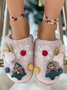 Cartoon Christmas Tree Fuzzy Ball Fuzzy Slippers