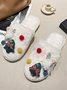 Cartoon Christmas Tree Fuzzy Ball Fuzzy Slippers