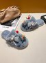 Cartoon Christmas Tree Fuzzy Ball Fuzzy Slippers