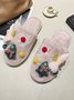 Cartoon Christmas Tree Fuzzy Ball Fuzzy Slippers