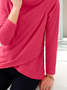 Casual Loose Turtleneck Plain tunic Sweatshirt