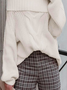 Plain Long Sleeve Off Shoulder Casual Sweater