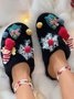 Cartoon Christmas Tree Fuzzy Ball Fuzzy Slippers