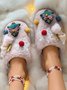 Cartoon Christmas Tree Fuzzy Ball Fuzzy Slippers