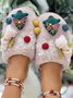 Cartoon Christmas Tree Fuzzy Ball Fuzzy Slippers