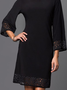 Loose Casual Plain Long sleeve Crew Neck Dress
