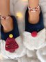 Christmas Color Block Warm Indoor Thermal Slippers