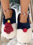 Christmas Color Block Warm Indoor Thermal Slippers