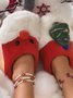 Christmas Color Block Warm Indoor Thermal Slippers
