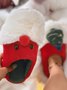 Christmas Color Block Warm Indoor Thermal Slippers