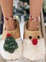 Christmas Color Block Warm Indoor Thermal Slippers