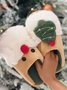 Christmas Color Block Warm Indoor Thermal Slippers