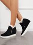 Plus Size Warm Fur Lined Hidden Wedge Ankle Boots